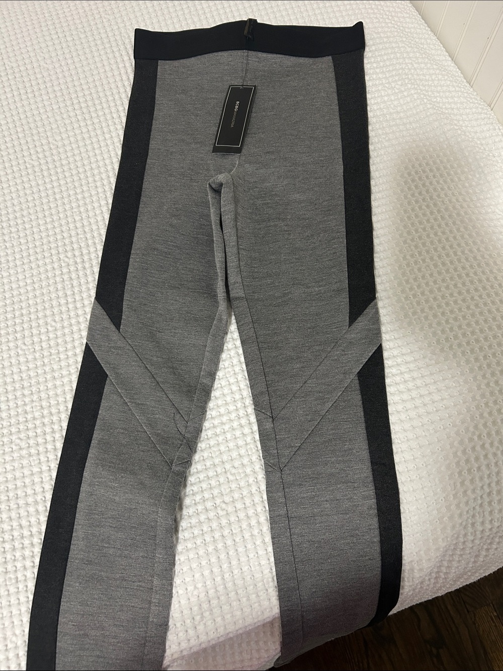 BCBGMaxAzria Heather Gray and Black Combo Leggings